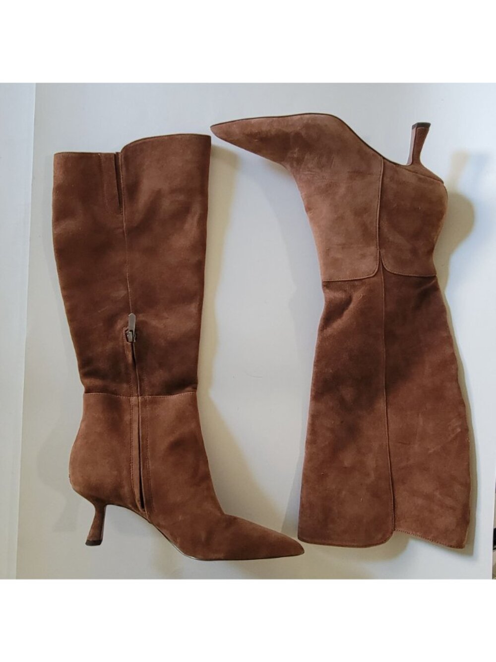 NEW Sam Edelman Taylin Knee High Boots Kitten Heel Minimalist Suede Womens 8 - Picture 2 of 9